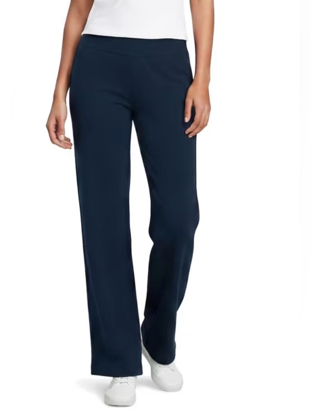 Lands' End Starfish Mid-Rise Straight Leg Pant, Radiant Navy; EUC, Sz.Med Petite